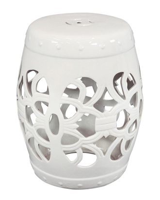 Sunnydaze Knotted Quatrefoil Ceramic Garden Stool