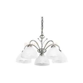 Searchlight Ciondolo Milanese 5Lt - Metallo Argentato Satinato e Vetro Alabastro