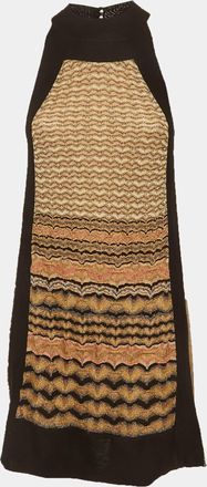 M Missoni Multicolour Lurex Knit High Neck Mini Dress