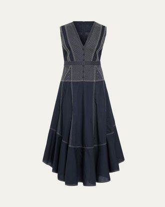 Ramy Brook Grega V-Neck Midi Dress