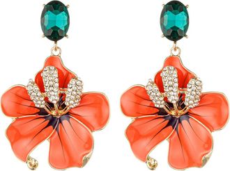 Eye Candy Los Angeles Isabella Floral Drop Earrings in Red at Nordstrom Rack