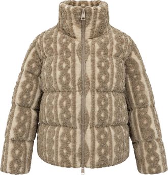 Herno Beige Jacquard Padded Canvas Down Jacket