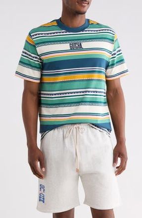 Gotha Yardy Cotton T-Shirt in Teal/Ecru at Nordstrom Rack, Size Xx-Large