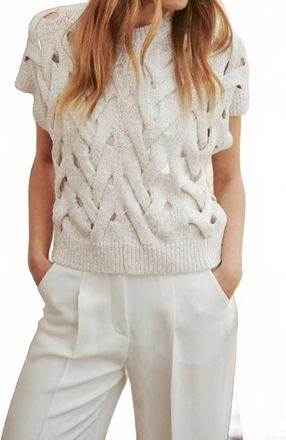 Luisa Cerano Cable Knit Tank Sweater In Cream