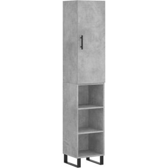 vidaXL Highboard Concrete Grey 34.5x34x180 cm Engineered Wood vidaXL