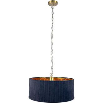 Relaxdays L&aacute;mpara Colgante Relaxdays, Pantalla De Tela, Hxd: 180 X 40 Cm, L&aacute;mpara Moderna, E27, L&aacute;mpara De Comedor, Negro/bronce