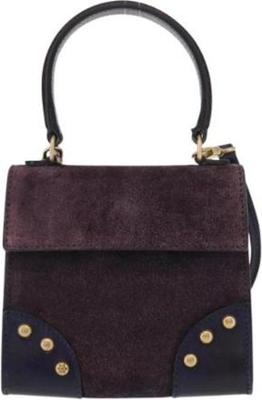 Celine Pre-owned Suede Mini Bag - Dames - Vintage Mini Tas - Paars - ONE Size - Su&egrave;de - Vintage