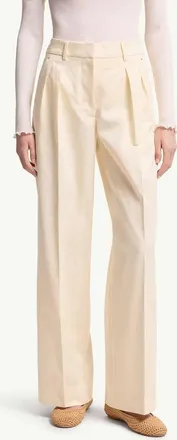 Moncler Pleated Wide-Leg Trousers - Ecru