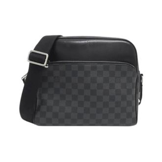 Louis Vuitton Pre-owned Cross Body Bags, male, Gray, Size: ONE SIZE Pre-owned Vintage Canvas Shoulder Bag