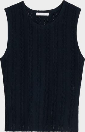 Adam Lippes Brynn Pointelle Knit Sleeveless Top