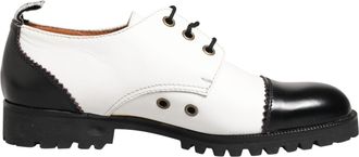 Cesare Paciotti Black White Leather Derby Womens Shoes