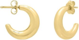 Tresorra 14K Yellow Gold Puffy C Hoop Earrings