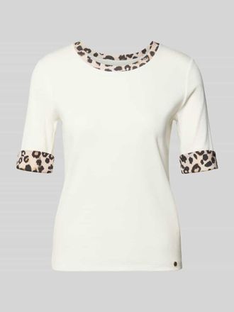 Marc Cain Regular Fit T-Shirt mit Animal-Print in Offwhite, Gr&ouml;&szlig;e 34
