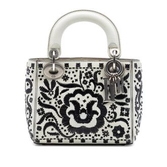 Dior Pre-owned Dior Mini Calfskin Flower Embroidered Lady Dior Ladies MT6K7M2O7JQG7A9B