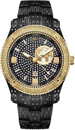 JBW Jet Setter GMT Diamond Bracelet Watch, 46mm in Black at Nordstrom Rack