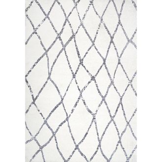 Jonathan Y Designs Illi Moroccan Diamond Trellis Area Rug in Ivory/gray at Nordstrom, Size 5Ft 0In X 8Ft 0In