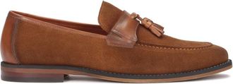 Kazar Heren elegante loafers van bonded leer versierd met een clutch - Heren - Loafers - Bruin - 42 EU - Leer - Schoenen