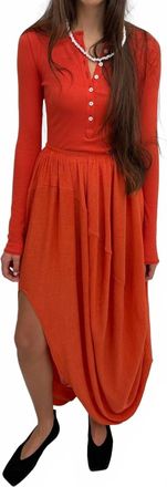Rodebjer Cybele Plisse Skirt In Bleached Red
