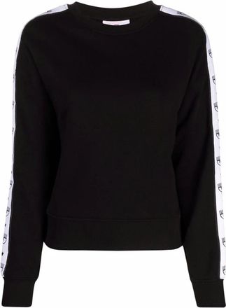 Chiara Ferragni Logomania Tape Sweatshirt - Dames - Sweatshirts - Zwart - S - Hoodies & sweatvesten