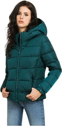 Save The Duck Damesjas Plumtech Technologie Groen - Dames - Winterjassen - Groen - XL - Leer - Jassen