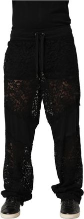 Dolce & Gabbana Jogger Pants - Heren - Wijde Broeken - Zwart - M - Polyester - Broeken