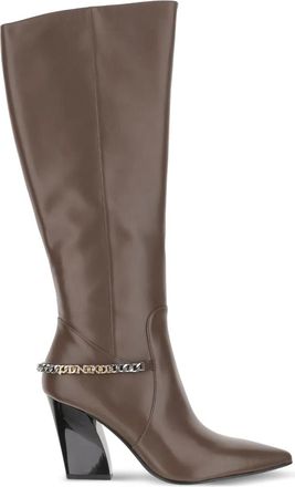 Pinko 90 mm laarzen verfraaid met ketting - Bruin