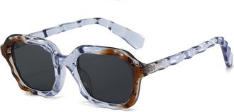 Generic Vintage Square Frame Mens Commuter Sunglasses Womens Shopping Street Photography Vacation Sun Glasses(Blue)