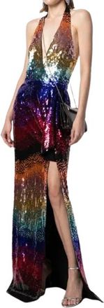 Zuhair Murad Gradient-Sequin Halterneck Gown