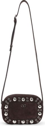 Valentino Garavani Testa Di Moro Brown Cow Suede Leather Nellcote Cross Body Bag-Uomo