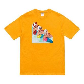 SUPREME SS18 Swimmers Tee Mustard Short Sleeve Unisex Yellow T-Shirt SUP-SS18-498