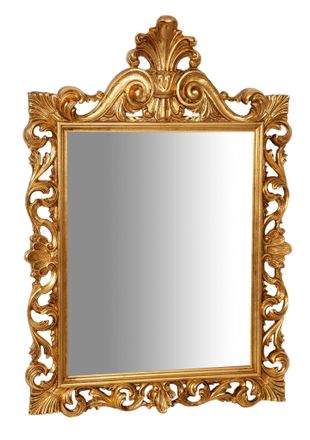 Biscottini International Biscottini - Espejo De Pared De Colgar De Madera En Acabado Dorado Hecho En Italia