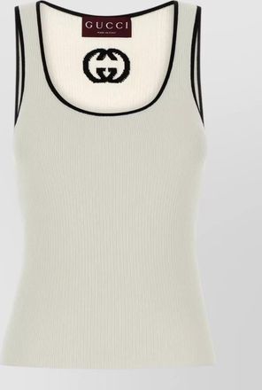 Gucci viscose blend tank top contrast trim