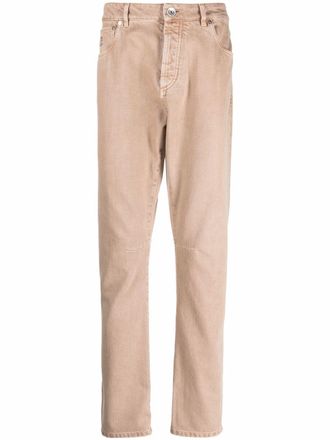 Brunello Cucinelli Jeans dritti con ricamo - Toni neutri