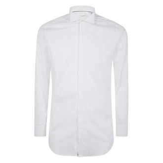 Tintoria Mattei Klassiek Katoenen Stretch Overhemd - Heren - Zakelijke Overhemden - Wit - 2XL - Katoen - Overhemden