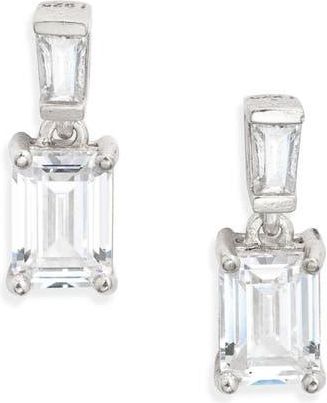 Nordstrom Cubic Zirconia Drop Earrings in Platinum Plated at Nordstrom Rack