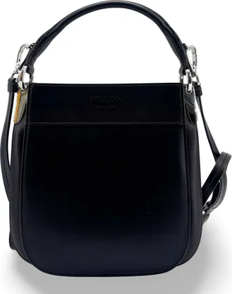 Prada Margit Small Leather Shoulder Bag Black
