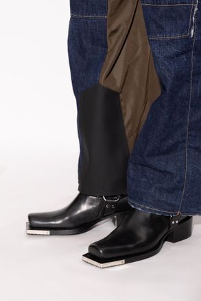Dsquared2 Leather Cowboy Boots, Mens, Black