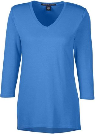 Devon & Jones Womens Perfect Fit Bracelet-Length V-Neck Top