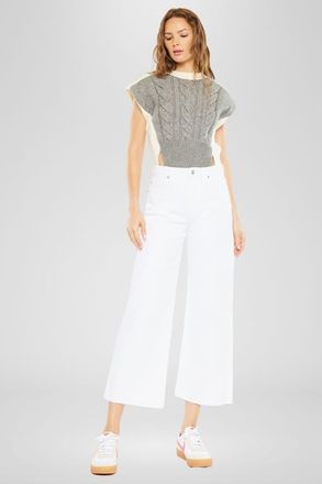 Kancan Dianella High Rise Crop Wide Leg Jeans in White at Nordstrom, Size 27