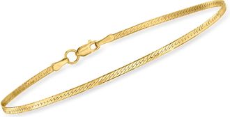 RS Pure Ross-Simons 1.5mm 14kt Yellow Gold Herringbone Bracelet