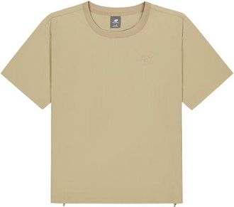 New Balance Donna NBX Shifted Woven Short Sleeve Top in Grigio, Politessuto, Taglia 2XL