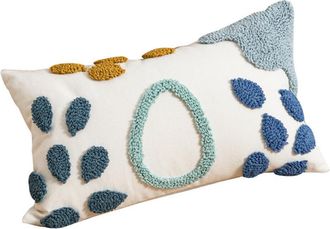 OEM Funda De Almohada Bordada En Forma De L&aacute;grima - Una Almohada Azul De Tama&ntilde;o Mediano