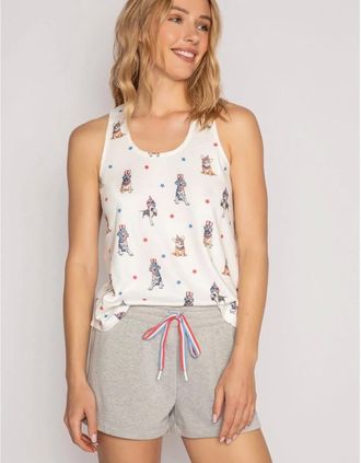 PJ Salvage Womens Salvage Tank Top - Cream - Size: 10