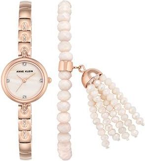 Anne Klein Blush Mother of Pearl Dial Ladies Watch Set 2854RGST