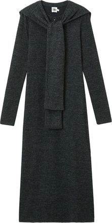 B+ab Jurk met sjaaldetail en halve knoop - Grijs