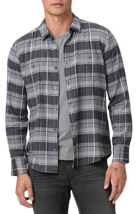 Paige Everett Plaid Flannel Button-Up Shirt in Charcoal Fog at Nordstrom, Size Medium