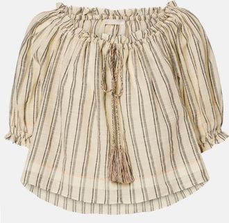 Ulla Johnson Paros striped cropped cotton top