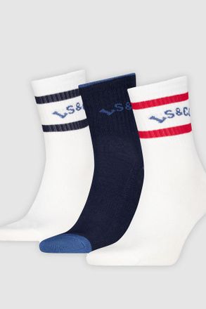 Levi's Calcetines de altura media Levis con logo de colecci&oacute;n: paquete de 3 - Mujer - 35 - Multicolor / White/Blue/Navy