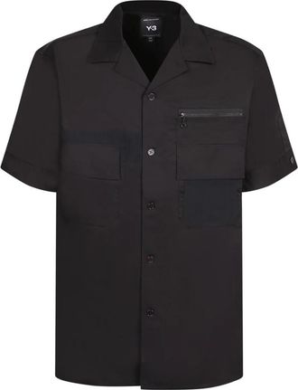Yohji Yamamoto Shirt met Korte Mouwen - Heren - Korte mouwen Overhemden - Zwart - M - Overhemden