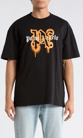 Palm Angels Logo Graphic Cotton T-Shirt in Black at Nordstrom Rack, Size Xx-Small